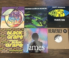 Indie Brit pop 12” vinyl bundle X 6 James, OCS, Happy Mondays, Black Grape etc