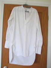 Original Vintage White Collarless Shirt "Selectis" 16" Collar