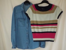 Ladies Clothing Size 12 ~ 2 Tops ~ Multicoloured ~ Peacocks Principles - B5/287