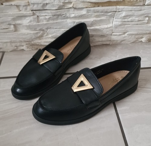 Womens black flats slip - black,