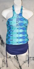 ISLAND WAVES NWT Blue Multicolor Pure Soul Tankini and Blue Hamptons Skirtini 6