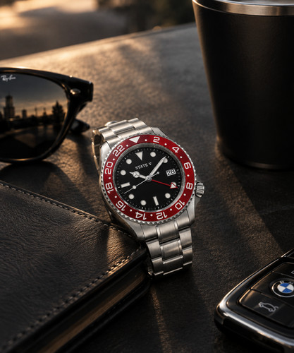 State men watch black dial - black,