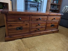 DFS Solid Mango Wood Coffee Table – 6 Drawer Rustic Storage RRP £400