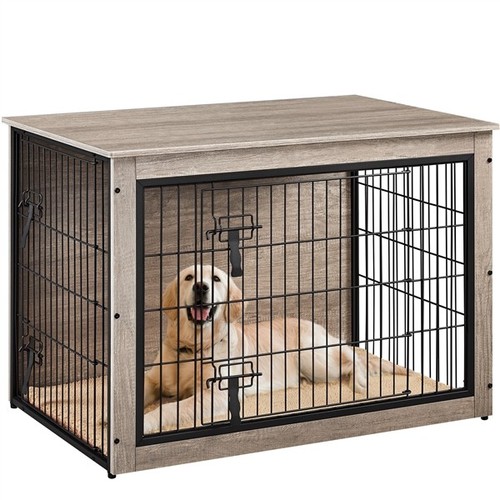 Dog crate rustic industrial - crate,