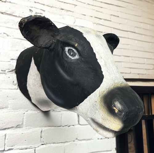 Vintage paper mache cow - cow, head