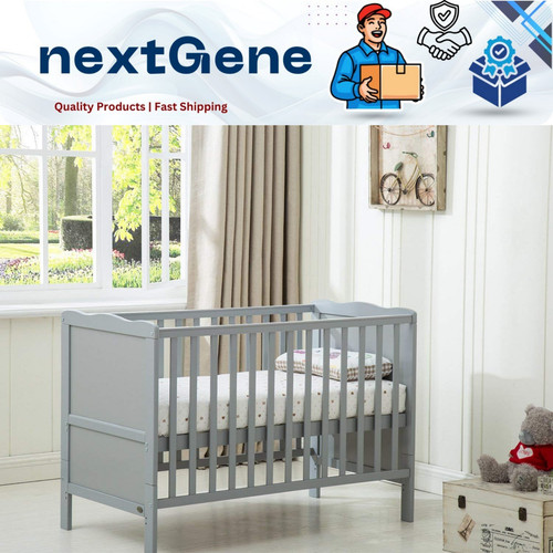 Mcc wooden baby cot bed - wooden,