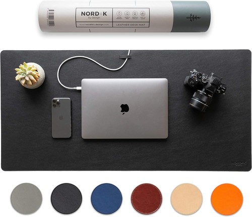 Nordik leather desk - nordik, cable