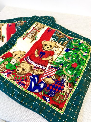 Pair vintage christmas teddy - pair,