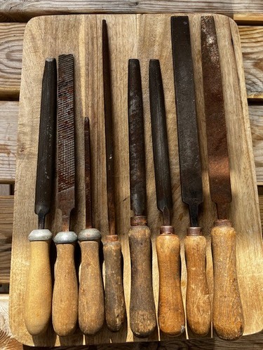 Old hand files assorted - old,