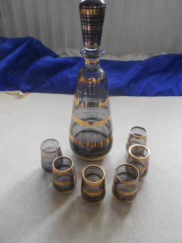 Vintage smoked glass decanter - vintage,