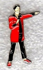 Teddy Boy pin badge. Red
