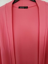 Preloved Ladies Boohoo Coral Coloured Cardigan Size Small