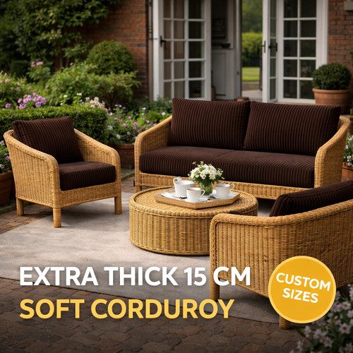 Corduroy rattan garden - rattan, sofa