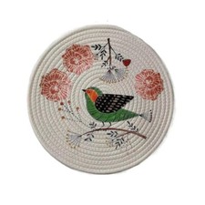 Set of 4 Birds Round Woven