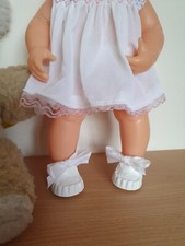 Teeny Tiny Tears Shoes ~ White Cinderella Shoes 0M ~ Fit 12" Teeny & Sasha Baby