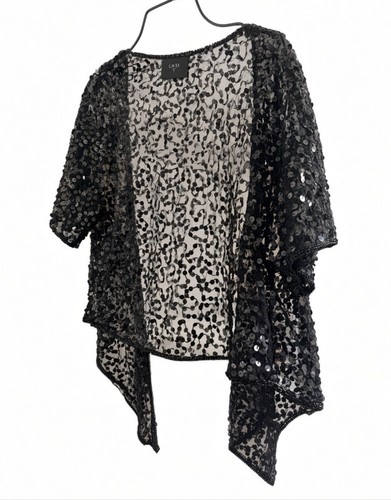 Black sequin sheer - sheer, wrap