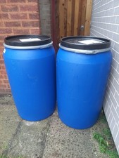      2×250 litres blue plastic barrels / butt