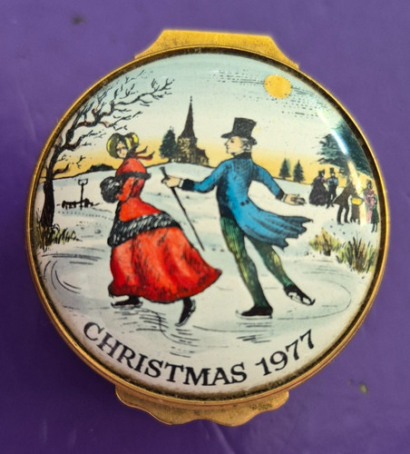 Halcyon days round enamel - , box