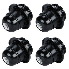 E27 Lamp Holder Black 4 Pack