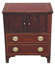Antique Edwardian mahogany chest of drawers bedside TV cabinet cupboard