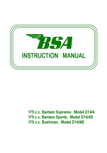 Bsa bantam supreme - supreme,, sports