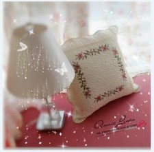  Vintage Country Embroidery Flower Vine Quilted Cushion Cover Laura Ashley Fab