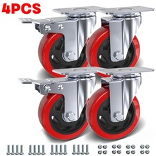 4 x Heavy Duty 100mm 700KG Rubber Swivel Castor Wheels Trolley Furniture Caster