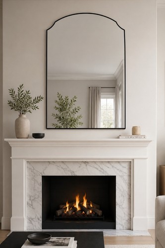 Black curved edge arched over - black,