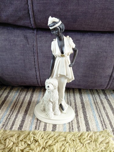 Ladie and dog large - figure, a