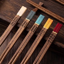 Personalised Wooden Chopsticks Non-Slip with Gift Box Engraved Christmas Gift UK