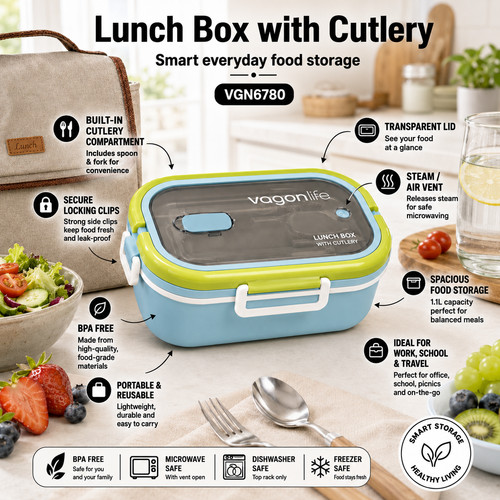 Lunch box with cutlery - lunch,