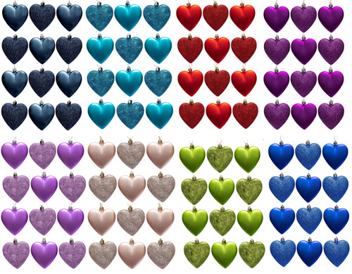 Christmas tree heart baubles - christmas,