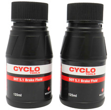 Cyclo Tools Brake Fluid Dot 5.1 Weldtite JobLot 2x 125ml Wide Neck Bottle