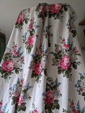 Pair of barkcloth floral