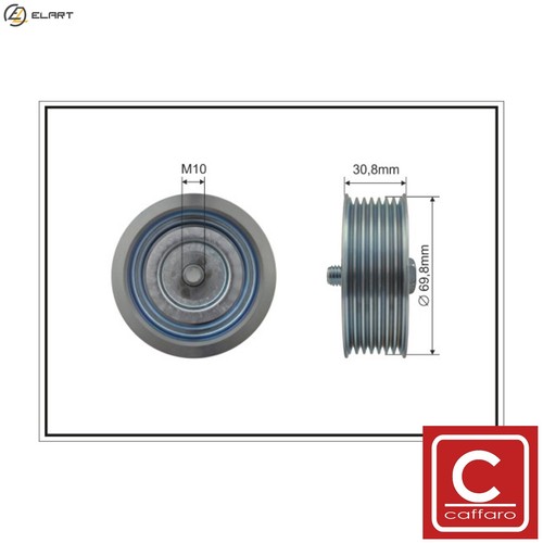 Deflectionguide pulley vribbed - pulley,
