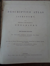 1850 DESCRIPTIVE ATLAS OF ASTRONOMY & GEOGRAPHY by MILNER ILLUSTRATED PLANETS