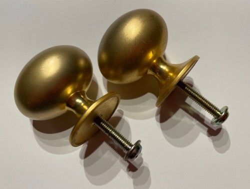 Pair solid brass oval draw - pair,