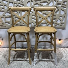 COX AND COX Two Cross Back Counter Stools Almost Brand New RRP £595