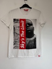 Biggie Smalls Notorious BIG Graphic Print Mens T Shirt Medium White Rap Hip Hop