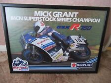 Mick Grant signed 1986 Suzuki Superstock poster