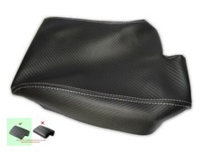 Armrest Lid Cover For Bmw 3 E36 1991-99 Carbon Fiber Look Vinyl White Stitch