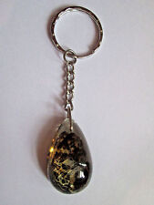 Bug Keyring -Brown Moth set in a clear resin - Great Grusome Gift  K130