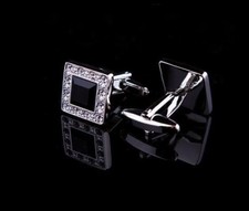 Men silver cufflinks - silver,
