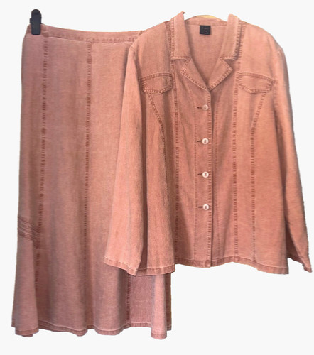 Size linen skirt suit - linen,