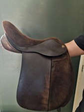 Paul Jones 15inch Saddle Brown Leather With Suede Pony Saddle - GOOD CONDITION