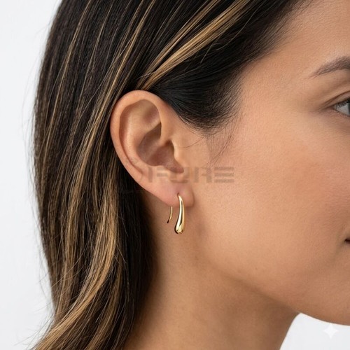 9ct gold teardrop hook - 9ct,