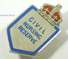 Vintage Sterling Silver & Enamel WW2 Civil Nursing Reserve Pin Badge - WJD B'Ham