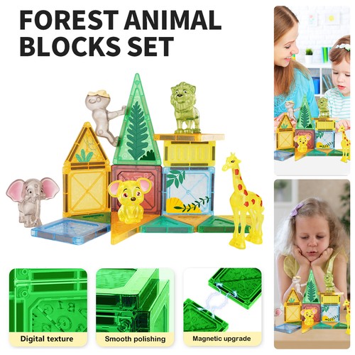 Magnetic tiles set sensory - tiles,