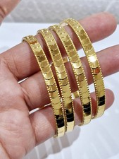 Size2.10 Indian 22ct Yellow Gold Plated 4 Pcs Bangles Set Camputer Design 