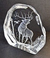 ENGRAVED STAG DEER CRYSTAL